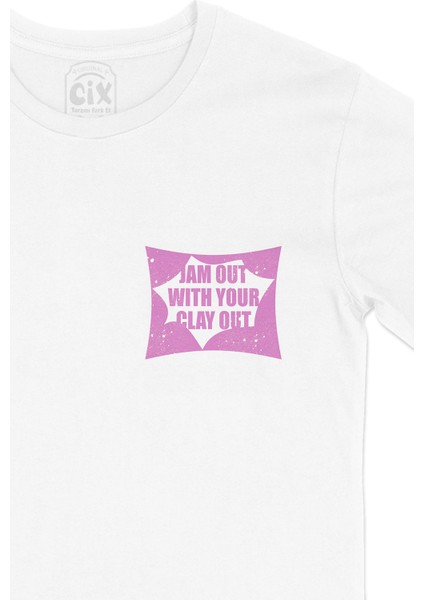 Jam Out With Your Clay Out Cep Logo Tasarımlı Beyaz Tişört fiyatları