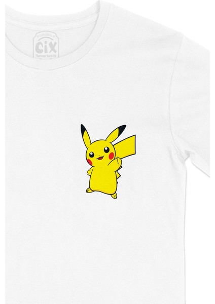 Pikachu Cep Logo Tasarımlı Beyaz Tişört fiyatları