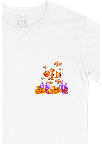 Deniz Akvaryumu Palyanço Cep Logo Tasarımlı Beyaz Tişört fiyatları