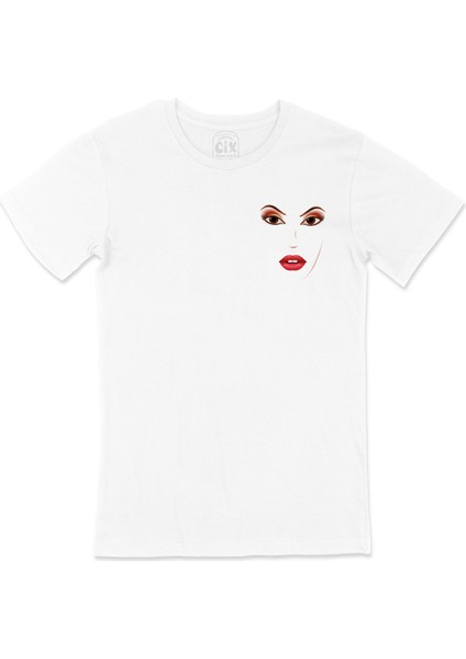 Make Up Cep Logo Tasarımlı Beyaz Tişört