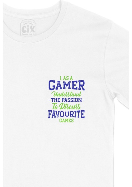 Mavi As A Gamer Cep Logo Tasarımlı Beyaz Tişört fiyatları