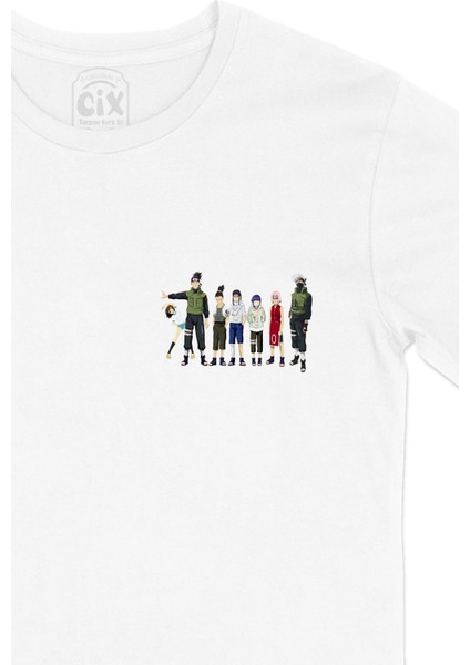 Naruto Team Cep Logo Tasarımlı Beyaz Tişört fiyatları
