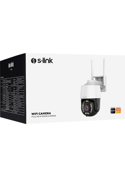 SL-PTZ02 Wifi Ip Kamera Gece Görüşlü Bebek Izleme 3.6 Lens Ptz Hareket Algılama Tf Card Tuya Desteği