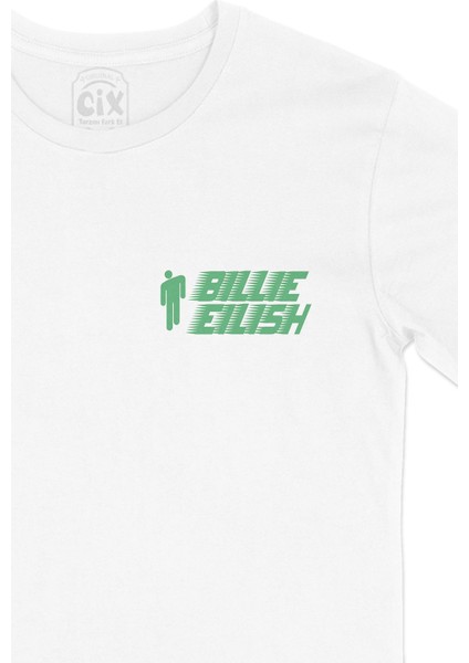 Billie Eilish Cep Logo Tasarımlı Beyaz Tişört fiyatları