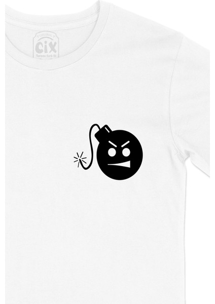 Patlamaya Hazır Bomba Cep Logo Tasarımlı Beyaz Tişört fiyatları