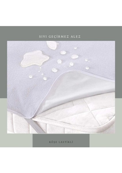 4 Köşe Lastikli Sıvı Geçirmez Micro Çift Kişilik Alez (160X200)