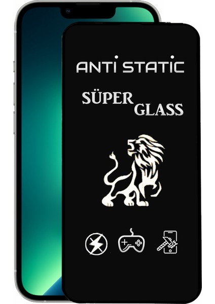 Apple iPhone 13 Pro Tam Kaplayan Anti Statik Dayanıklı Süper Cam Ekran Koruyucu