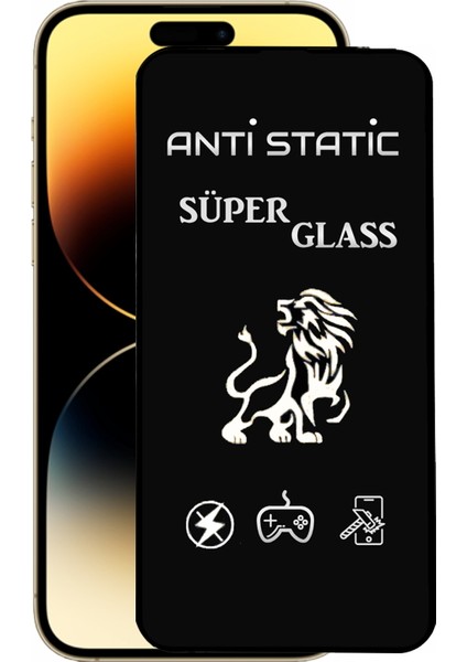 Apple iPhone 14 Pro Tam Kaplayan Anti Statik Dayanıklı Süper Cam Ekran Koruyucu