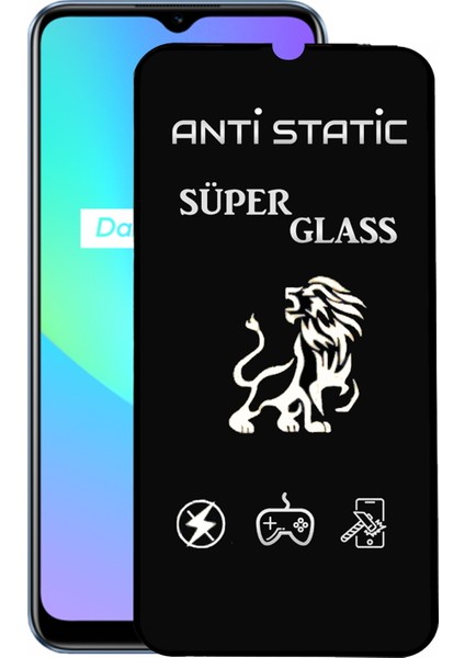 Realme C25S Tam Kaplayan Anti Statik Dayanıklı Süper Cam Ekran Koruyucu