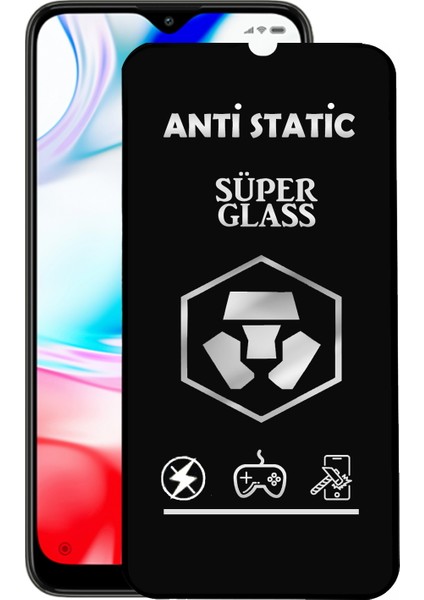 Xiaomi Redmi 8 Tam Kaplayan Anti Statik Dayanıklı Süper Cam Ekran Koruyucu
