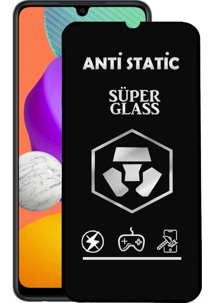 Samsung Galaxy M22 Tam Kaplayan Anti Statik Dayanıklı Süper Cam Ekran Koruyucu