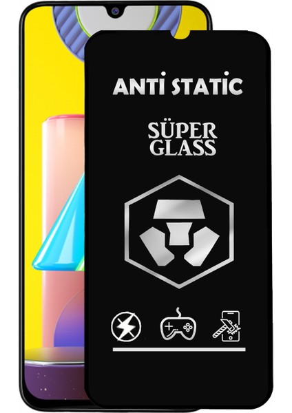 Caseart Samsung Galaxy M31 Tam Kaplayan Anti Statik Dayanıklı Süper Cam Ekran Koruyucu