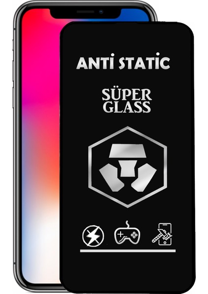 Caseart Apple iPhone x Tam Kaplayan Anti Statik Dayanıklı Süper Cam Ekran Koruyucu