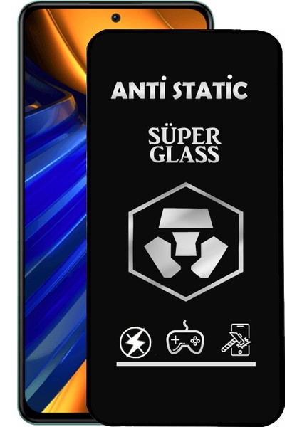 Caseart Poco F4 Tam Kaplayan Anti Statik Dayanıklı Süper Cam Ekran Koruyucu