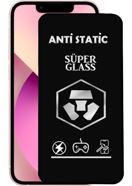 Apple iPhone 13 Mini Tam Kaplayan Anti Statik Dayanıklı Süper Cam Ekran Koruyucu
