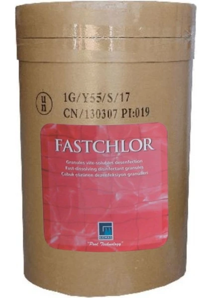 Gemaş fastchlor 50 kg %56 Aktif Toz Klor Stabilize Diklor Granül - %56 Chlorine Granular