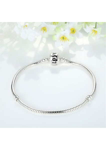 Charm Uyumlu Yılan Bileklik, Love Klips, Ahşap Kutu Içerisinde+ 1 Adet Charm