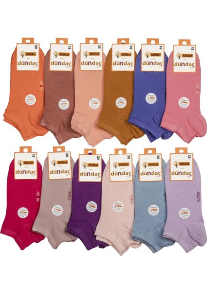 Kadın Modal Plus Patik Çorap Pastel Renk 4506 - 6 Adet