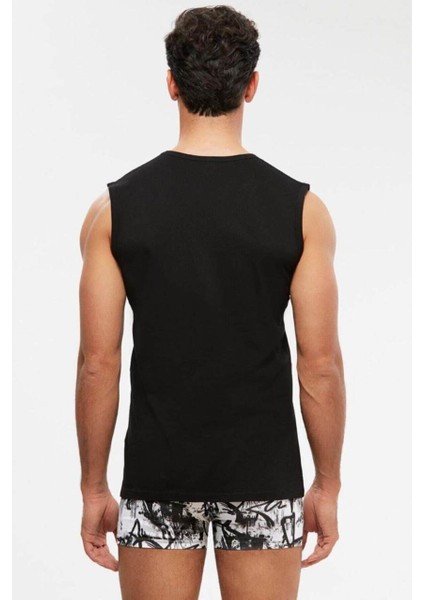 Barry V Yakalı Pamuk 2 Li Erkek Atlet Siyah fiyatları