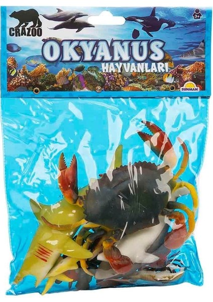 0709 Okyanus Hayvanları Poşetli Hayvan Oyun Seti Orta Boy
