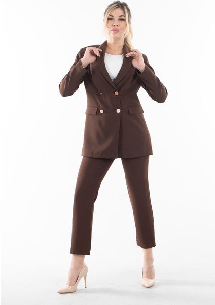 Kahve Blazer Ceket Pantolon Ikili Takım 0106305.05