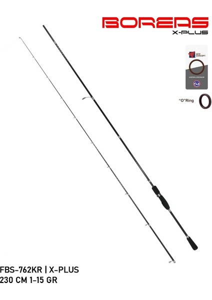 Boreas X-Plus ( FBS-762KR ) 230 cm 1-15 gr Lrf Olta Kamışı fiyatları