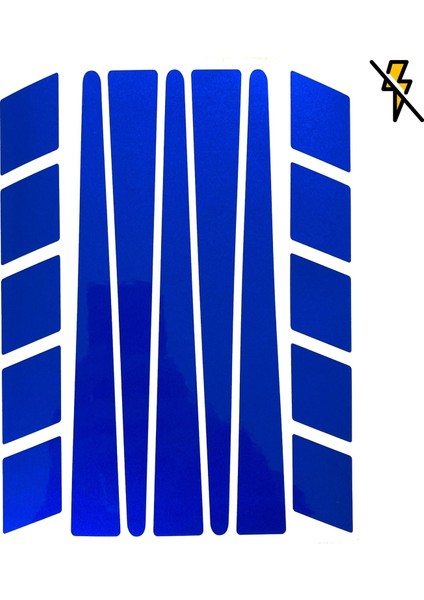 Şerit Tasarımlı Reflektif Mavi Motosiklet Kask Sticker Çınar Extreme modelleri