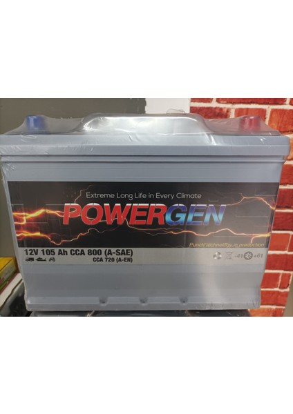 12 V 90 Amper (Ah) Yüksek Düz Powergen Akü