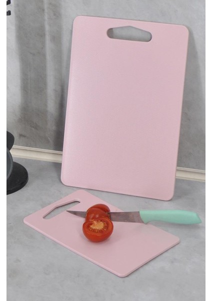 Kesme Tahtası Plastik 2'li Pembe