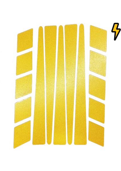 Şerit Tasarımlı Reflektif Sarı Motosiklet Kask Sticker Çınar Extreme fiyatları