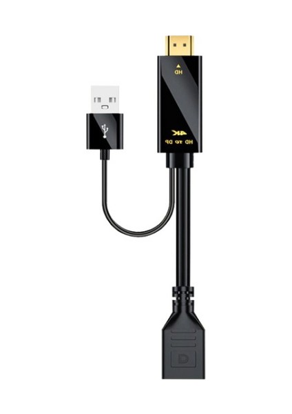 HDMI To Displayport 4K USB 2.0 Güç Kaynaklı Kablo Hd To Dp Kablo