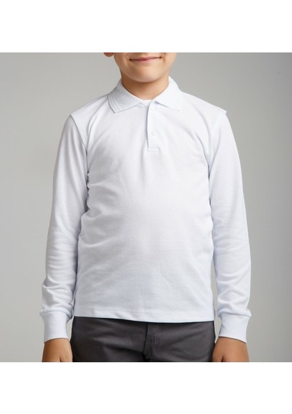 Unisex Penye Polo Yaka Okul Tişörtü