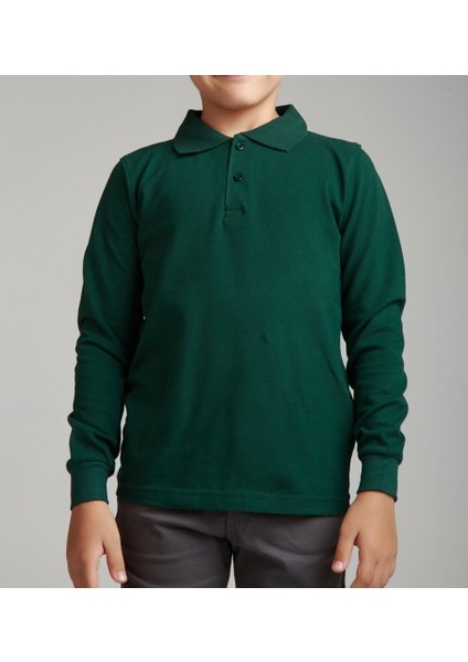 Unisex Penye Polo Yaka Okul Tişörtü