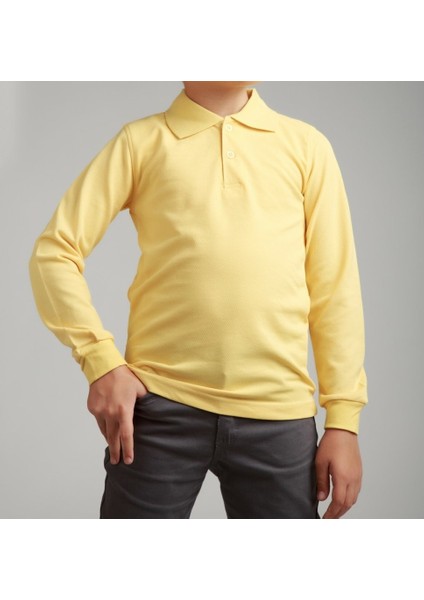 Unisex Penye Polo Yaka Okul Tişörtü