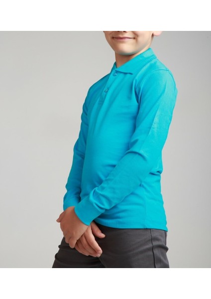 Unisex Penye Polo Yaka Okul Tişörtü