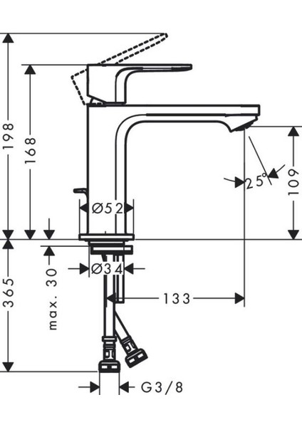 Rebris S Tek Kollu Krom Lavabo Bataryası - 72517000