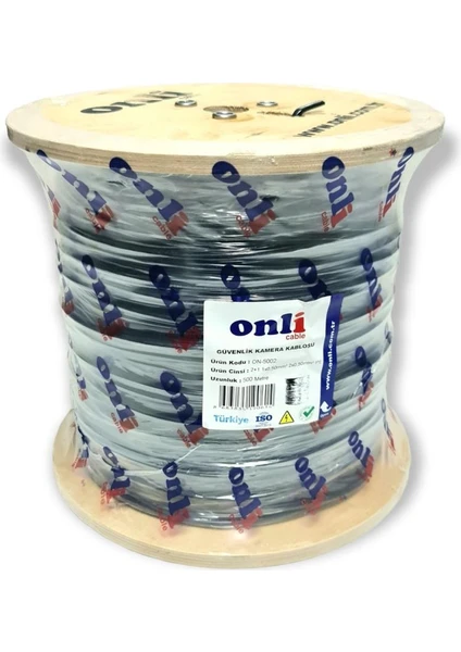 Onli Cable Onli 2+1 0.50MM 500METRE Dış Ortam Cctv Kamera Kablosu Siyah