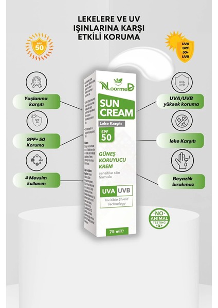 Tüm Ciltler Için Leke Ve Güneş Kremi Sun Cream Spf 50 75 ml