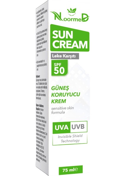 Tüm Ciltler Için Leke Ve Güneş Kremi Sun Cream Spf 50 75 ml