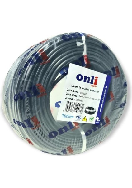 Onli 2+1 0.50MM 100METRE Dış Ortam Cctv Kamera Kablosu Siyah