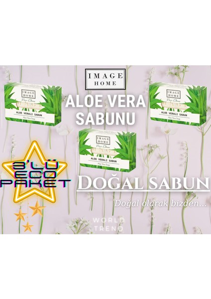 Doğal Aloe Vera Sabunu, 3lü Ekonomik Paket, Katı Sabun