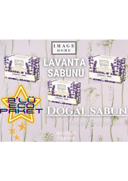 Doğal Lavanta Sabunu, 3lü Ekonomik Paket, Katı Sabun fiyatları