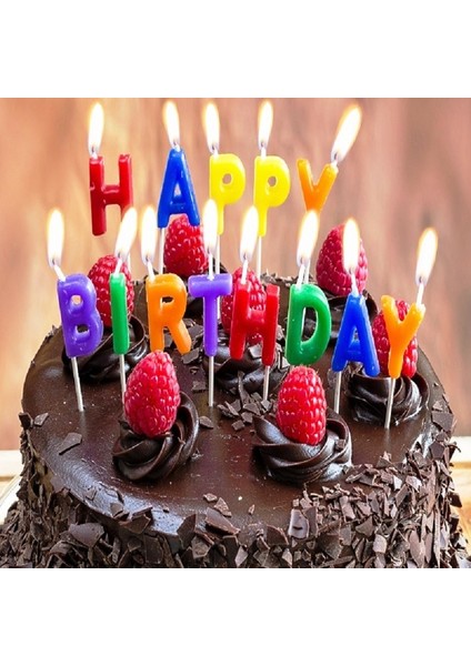 Renkli Yazılı Happy Bırthday Doğum Günü Mumu Renkli Happy Bırthday Pasta Mumu Happy Bırthday Candle