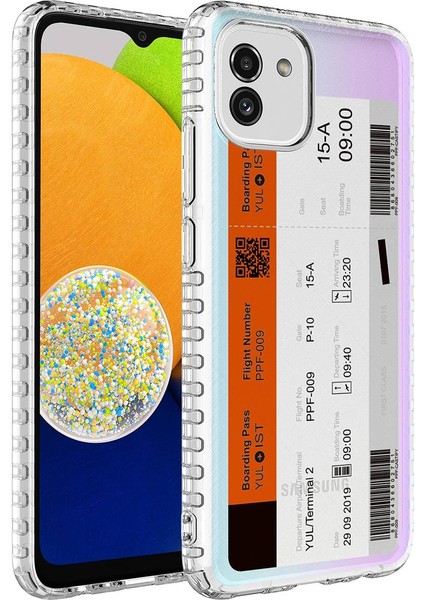 - Samsung Galaxy A04 - Kılıf Airbag Kenarlı Renkli Desenli Silikon Elegans Kapak - NO1 - T25712