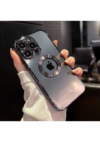 iPhone 14 Pro Max Uyumlu Köşeleri Renkli Şeffaf Kamera Korumalı Silikon Luxury Telefon Kılıfı