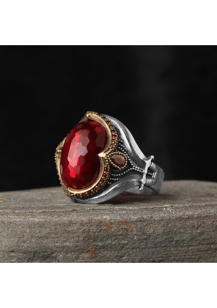 925 Ayar Gümüş Yüzük Kılıç Tasarım Kristal Kesim Zirkon Taşı Takı Mücevher fiyatları