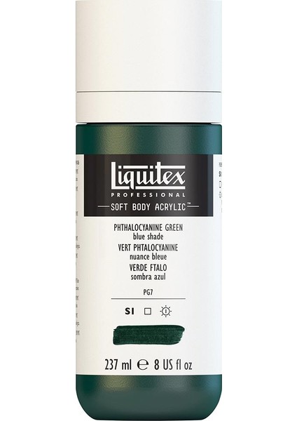 Professional Soft Body Akrilik Boya 237ML Phthalocyanine Green Blue Shade 317 S1