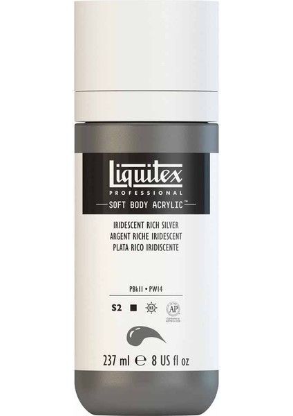 Professional Soft Body Akrilik Boya 237ML Iridescent Rich Silver 239 S2