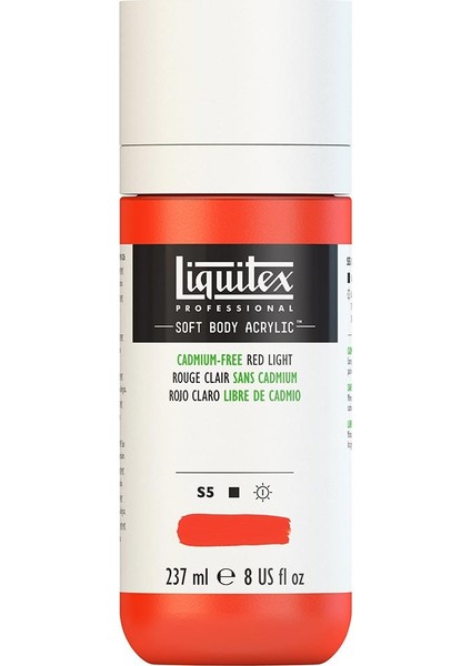 Professional Soft Body Akrilik Boya 237ML Cadmium-Free Red Light 893 S5