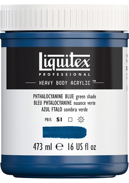 Professional Heavy Body Akrilik Boya 473ML Phthalocyanine Blue Green Shade 316 S1